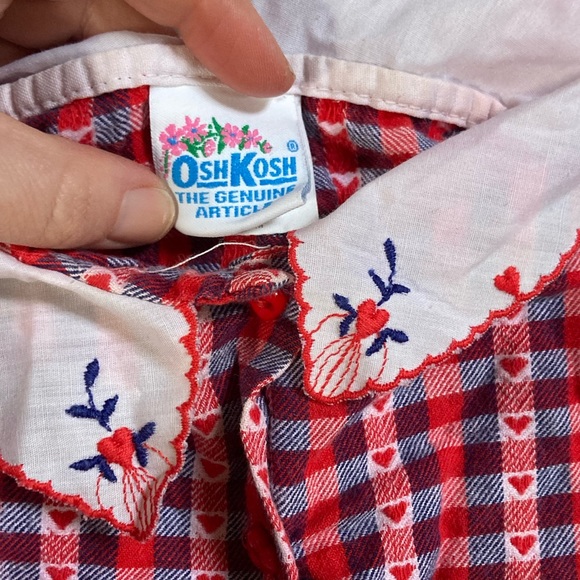 Vintage OshKosh B’Gosh 24 month Overalls and Shirt Union USA Valentines - Picture 7 of 12